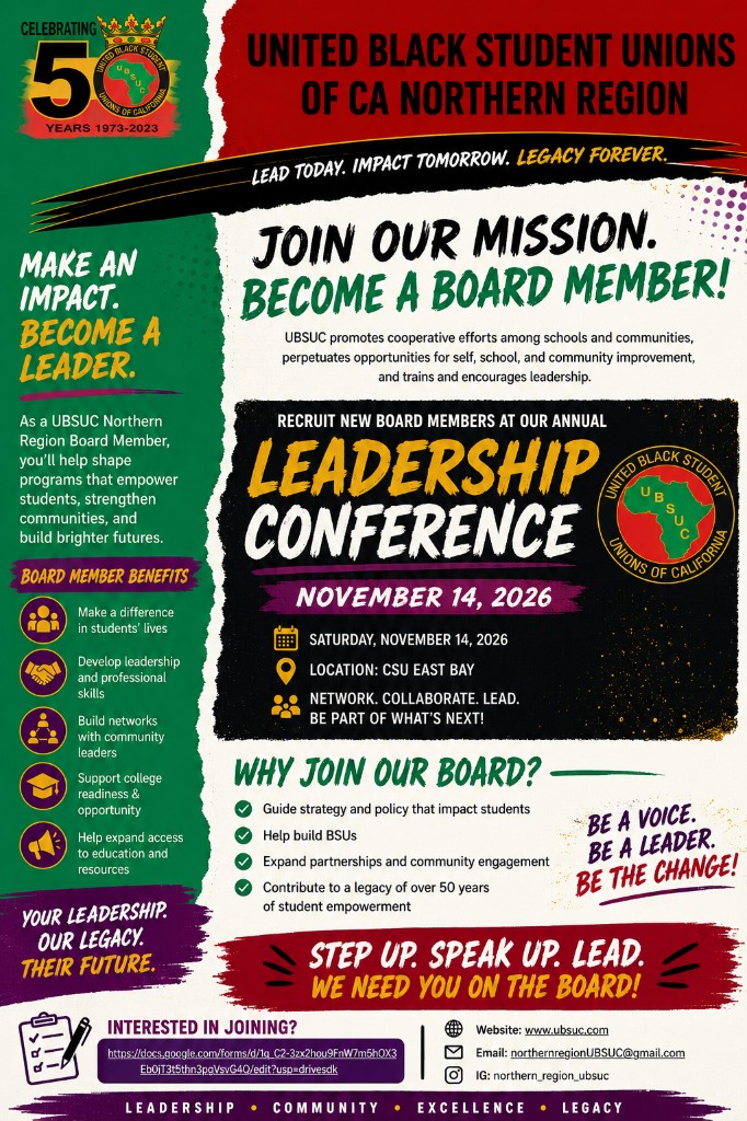 UBSUC Northern Region board member recruitment flyer
