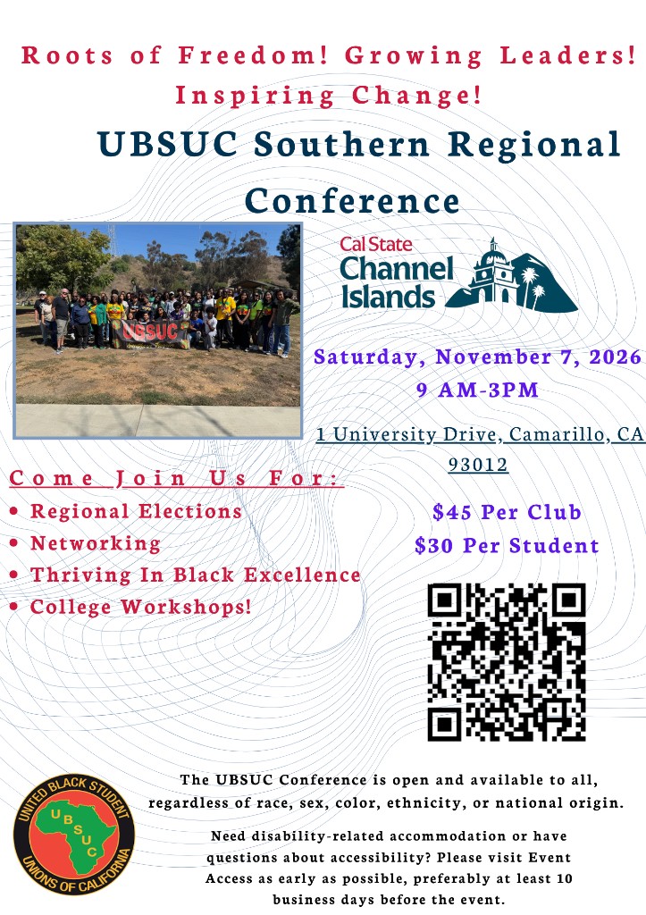 UBSUC Southern Regional Conference — Saturday, November 7, 2026, Cal State Channel Islands
