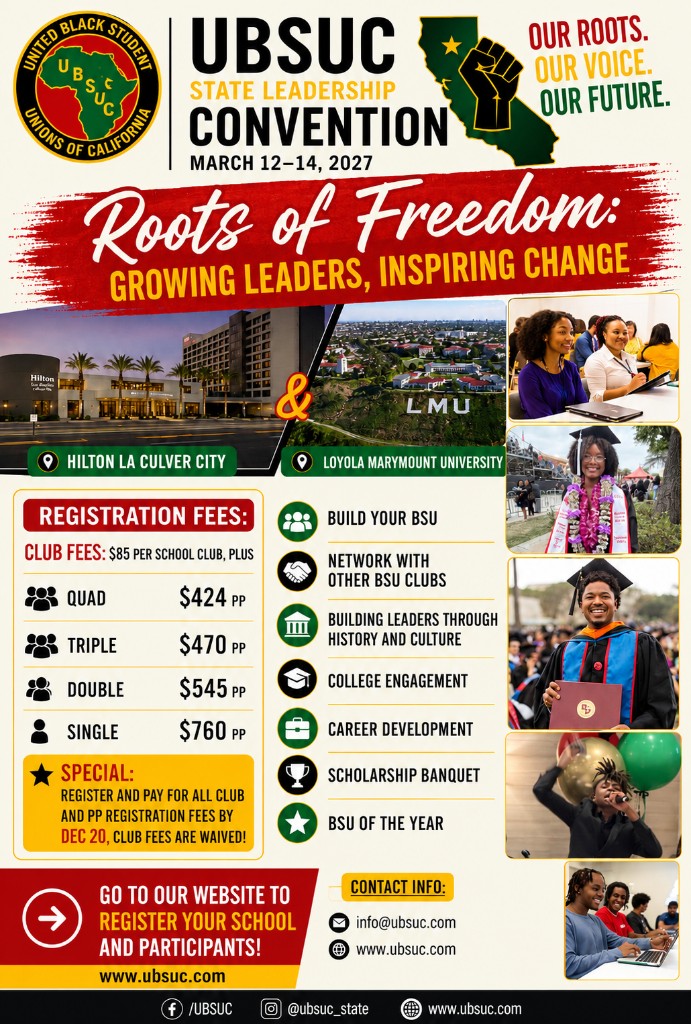 UBSUC State Leadership Convention, March 12–14, 2027. Roots of Freedom: Growing Leaders, Inspiring Change.